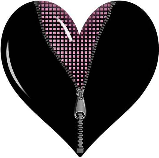 Black Zipped Heart Png Picture - Clipart Black Pink Heart (600x600), Png Download