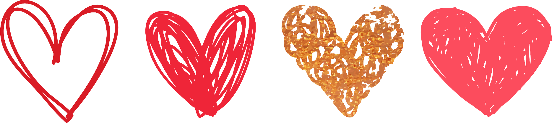 手繪 愛心 (1868x416), Png Download