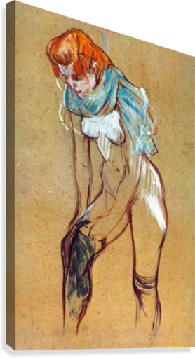 Stockings By Toulouse-lautrec Canvas Print - Henri Toulouse Lautrec Drawings (278x511), Png Download