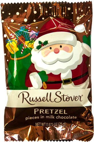 Russell Stover Milk Chocolate With Pretzel Pieces Christmas - Russell Stover Caramel Brownie, In Milk Chocolate - (500x500), Png Download