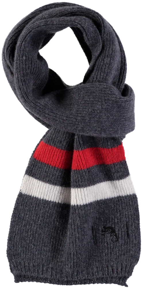 Grey 100% Merino Scarf With Red And White Stripe - White (1000x1000), Png Download