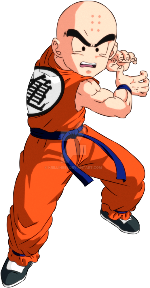 As A Young Boy, Krillin Studied Martial Arts With Goku - Dragon Ball Krilin Png (585x1024), Png Download