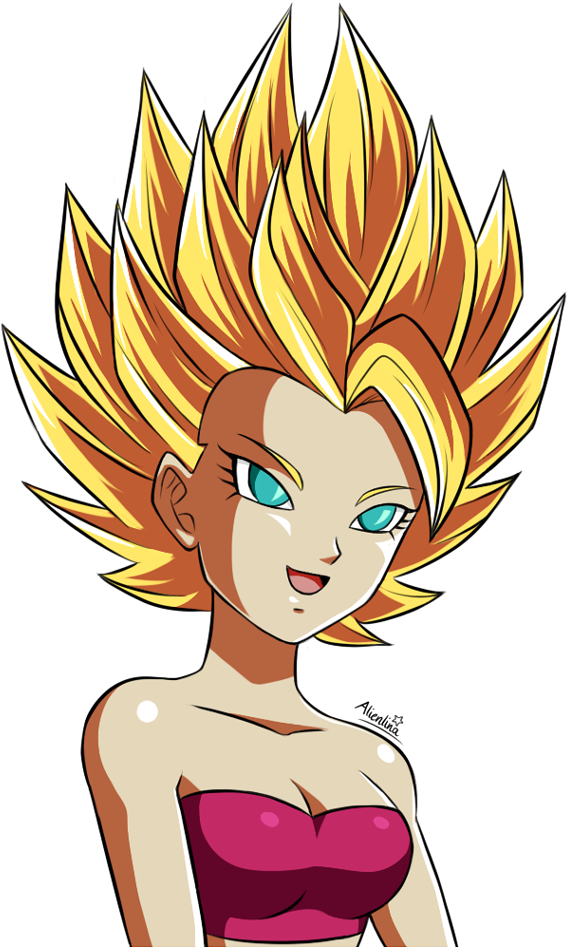 52 , - Super Saiyan 2 Caulifla (579x950), Png Download