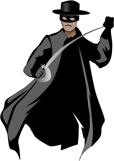 Highwayman Clipart Vector Black And White Download - Clipart Zorro (567x800), Png Download