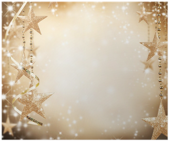 Christmas Theme With Golden Stars And Free Space For - Sodial Christmas Thin Vinyl Backdrop Photography Prop (400x400), Png Download