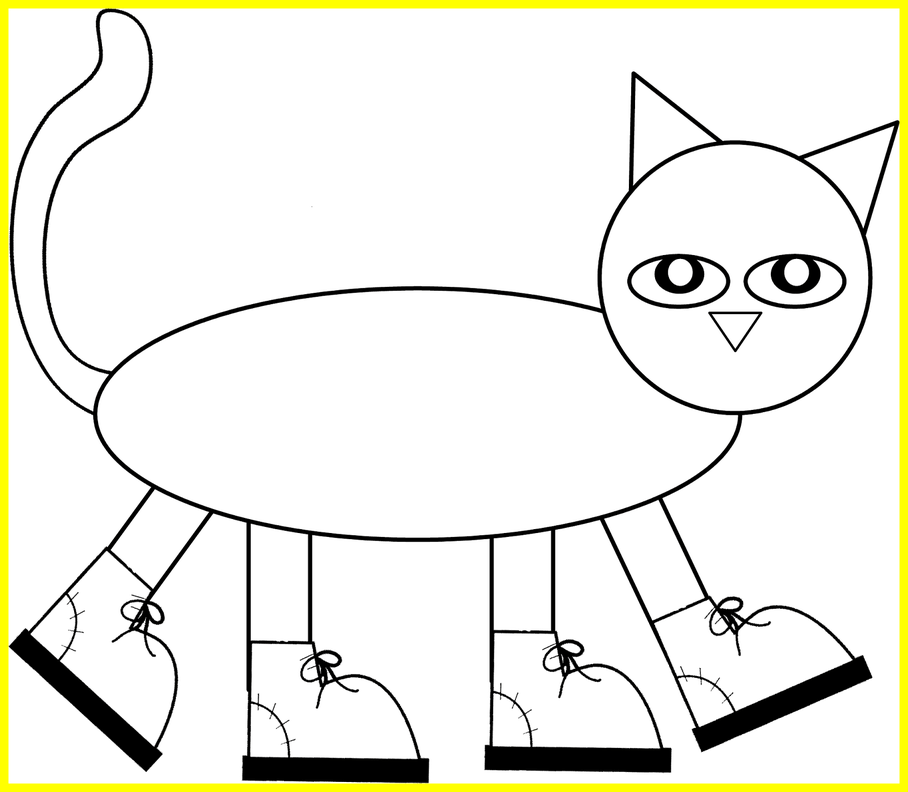 Png Royalty Free Stock Marvelous Pattern To Color Cut - Pete The Cat (908x792), Png Download