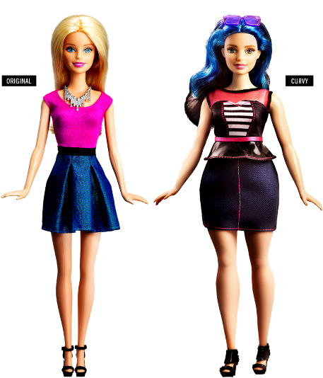 Barbiecurvy Original1 - Barbie Fashionista Plus Size (500x565), Png Download