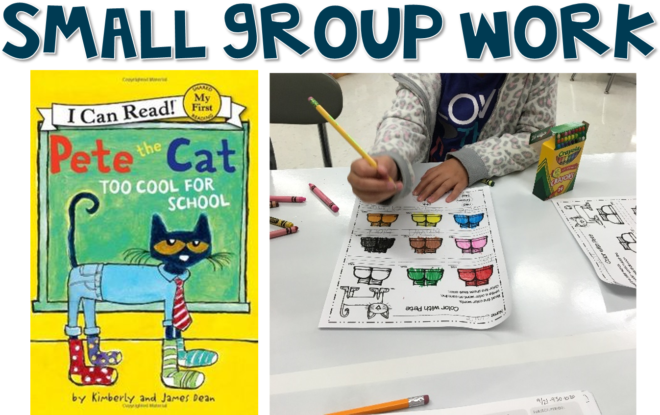 We Matched Our Crayons To The Color Word - Pete The Cat: Too Cool For School [book] (1393x852), Png Download