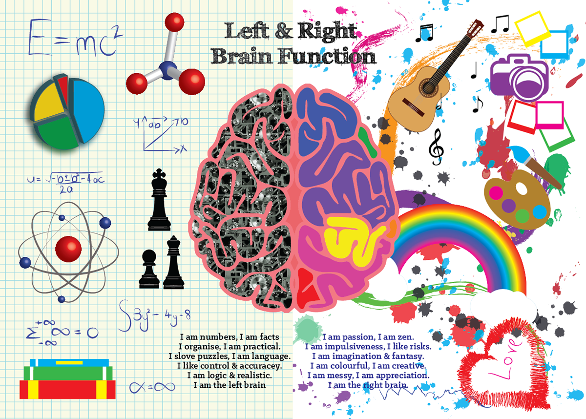 Left Brain Right Brain Infographic (1200x858), Png Download