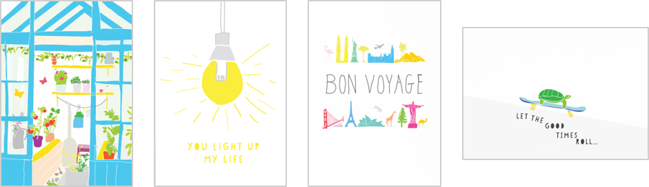 Is A Range Of Quirky Greeting Cards And Also A Selection - Graphic Design (941x271), Png Download