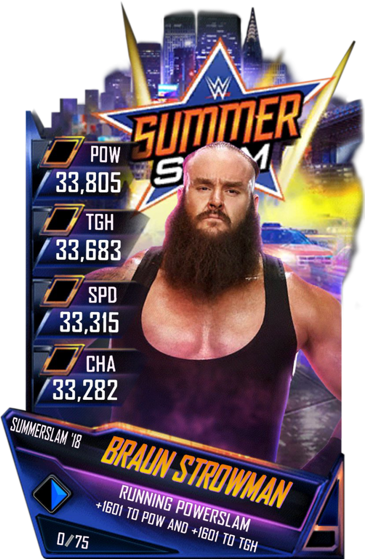 Braunstrowman S4 21 Summerslam18 - Wwe Supercard Summerslam 18 (733x1158), Png Download
