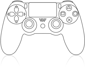 Ps4 Controller Drawing (480x320), Png Download