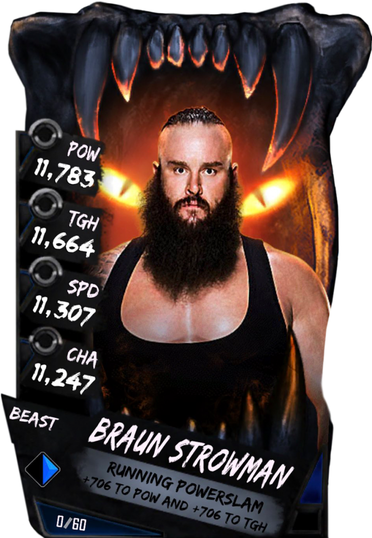 Braunstrowman S4 16 Beast - Wwe Supercard Beast Cards (733x1158), Png Download