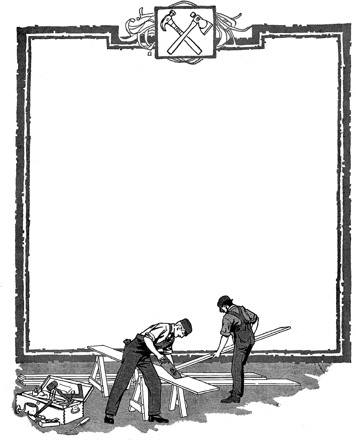 Digital Stamp Design Free Vintage Tool And - Border Designs With Tools (1284x1600), Png Download