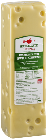 Applegate Emmentaler Swiss Cheese (600x600), Png Download