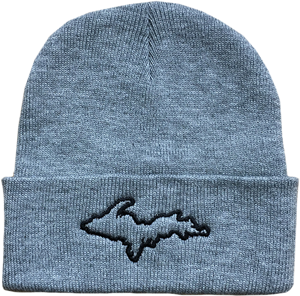 Beanie - "u - P - Silhouette " Heather Grey - Beanie (800x800), Png Download