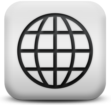 124732 Matte White Square Icon Business Globe 1 - Icon (383x363), Png Download