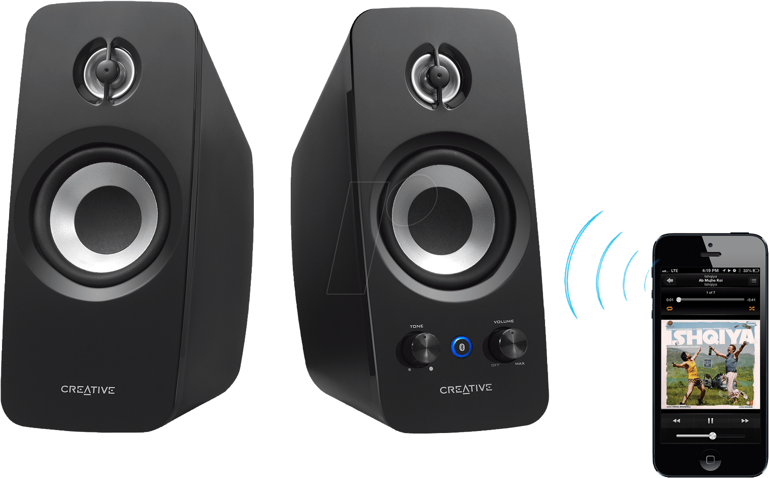 Bluetooth Pc Speakers - Creative T15 Wireless 2.0 Speaker (black) (1560x973), Png Download