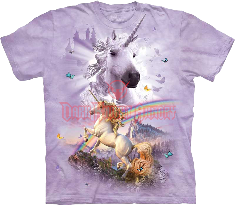 Double Rainbow Unicorn T-shirt - Mountain Unicorn T Shirts (800x800), Png Download