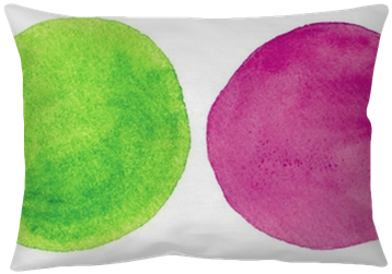 Watercolor Hand Painted Circle Pillow Cover • Pixers® - Cushion (400x400), Png Download
