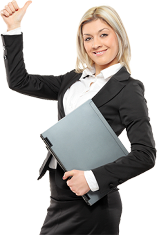 Businesswoman - Businesswoman With Laptop Png (308x461), Png Download
