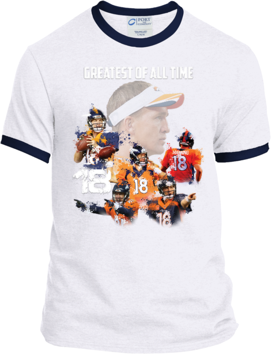 Peyton Manning Goat Personalized Ringer T-shirt - T Shirt Arnold Schwarzenegger (1155x1155), Png Download