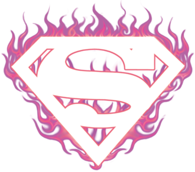 Superman Fuchsia Flames Men's V Neck T Shirt - T-shirt (400x352), Png Download