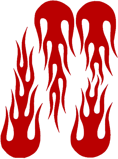 Red Tall Flames 4" X 5 3/8" Reflective Vinyl - Comet Flame Stencil 48 Inch At Longest Point 10 Mil (600x600), Png Download
