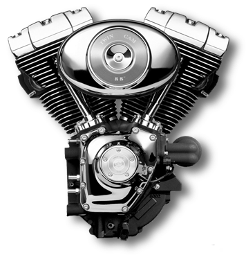 Harley Twin Cam (371x383), Png Download