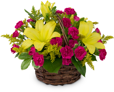 Sweet As Summer Flower Arrangement - Basketball Sympathy Floral Arrangement (368x460), Png Download