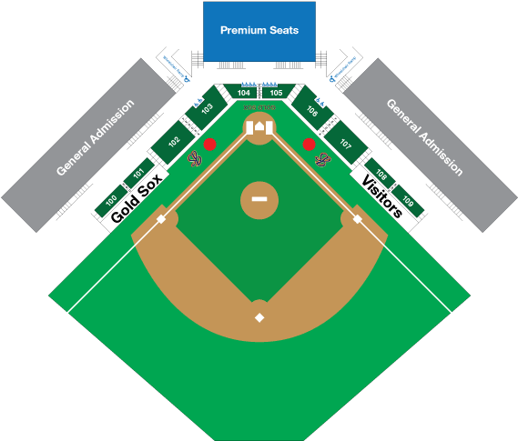 Gold Sox Stadium Map - Marysville Gold Sox Stadium (600x510), Png Download