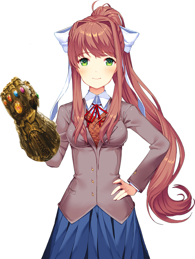 “the Entire Time I Knew Her, She Only Ever Had One - Doki Doki Literature Club Monika (960x960), Png Download