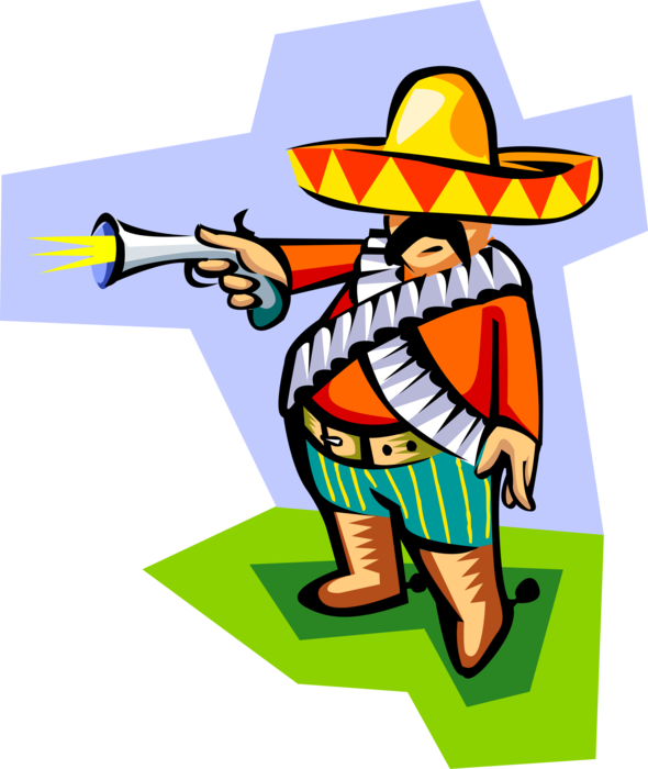 Vector Illustration Of Donald Trump Stereotype Mexican - Donald Trump Mexican Vector (590x700), Png Download