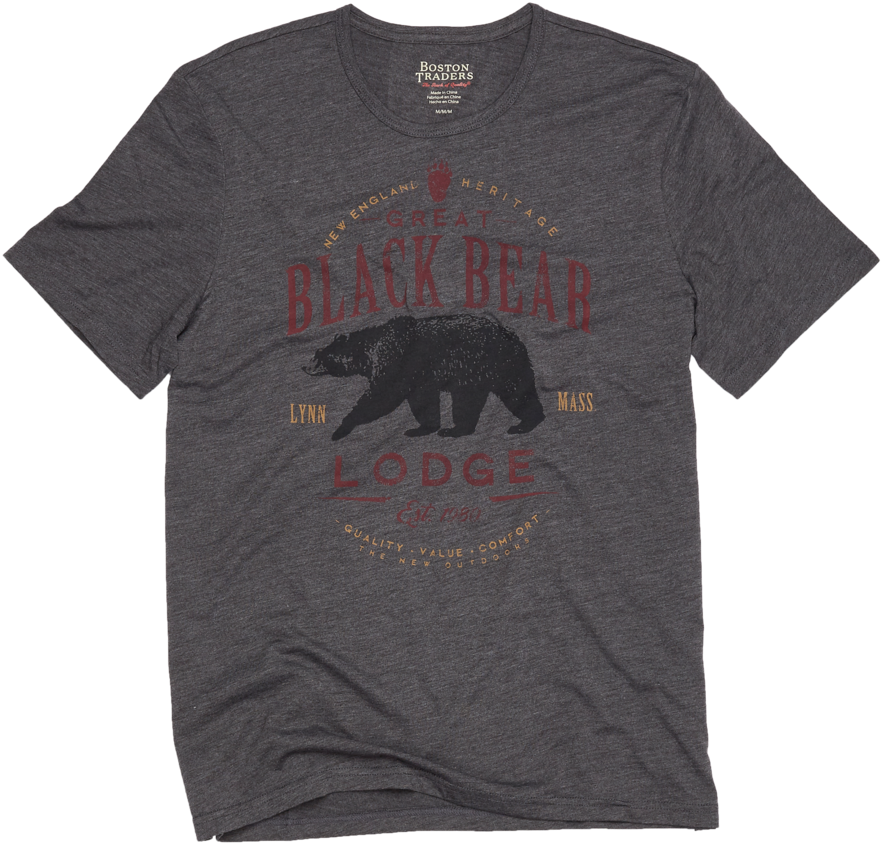 The Black Bear Graphic Tee - Shirt (888x1024), Png Download
