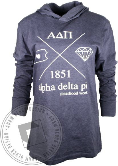 Alpha Delta Pi Sisterhood Week Hoodie - Hoodie (464x585), Png Download