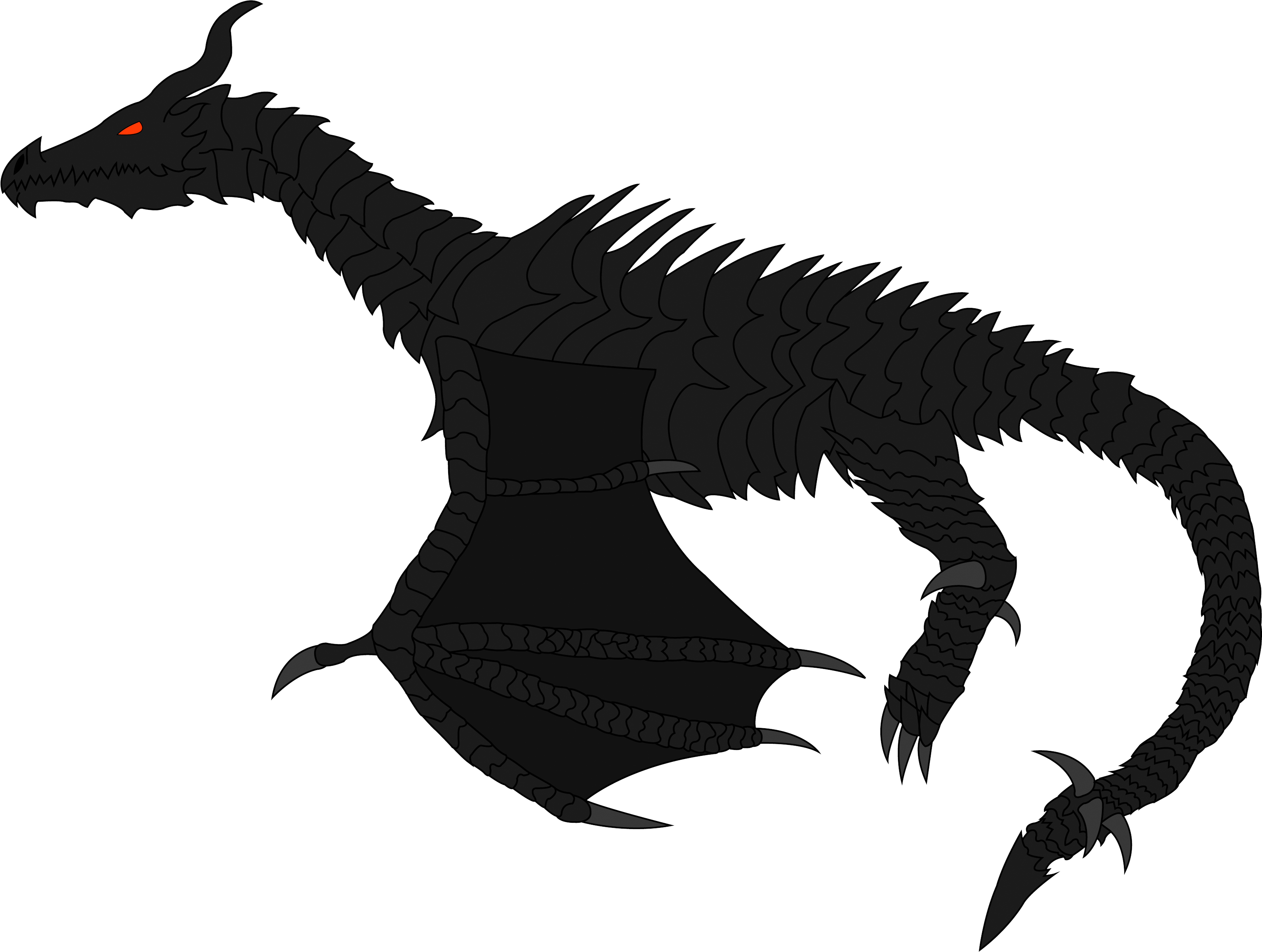 Alduin Drawing Pencil - Skyrim Dragon Silhouette Png (5766x4360), Png Download