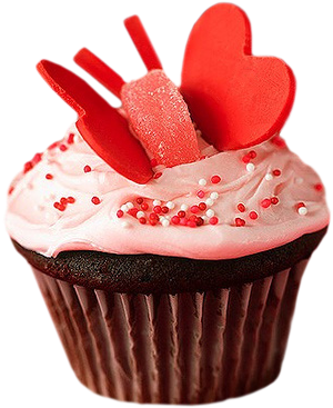 Valentineelements3cupca - Cupcake Happy Valentine Png (320x375), Png Download