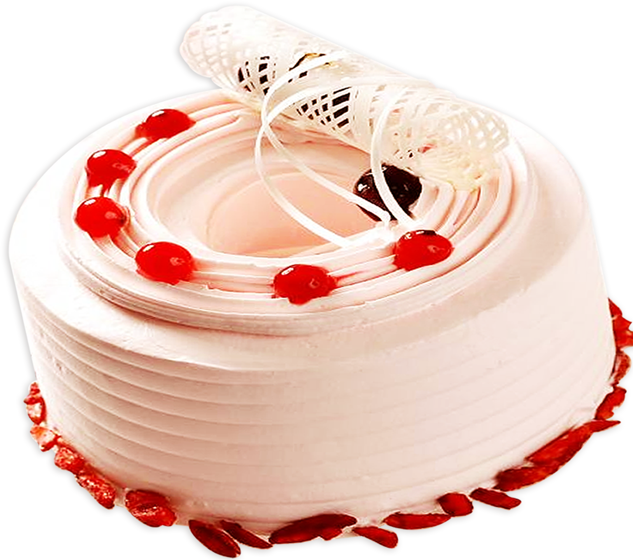 Black And White Stock Chiffon Birthday Whipped Cream - Cake (2304x2147), Png Download