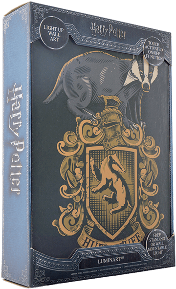 Harry Potter Hufflepuff Crest Light Up Canvas (600x600), Png Download