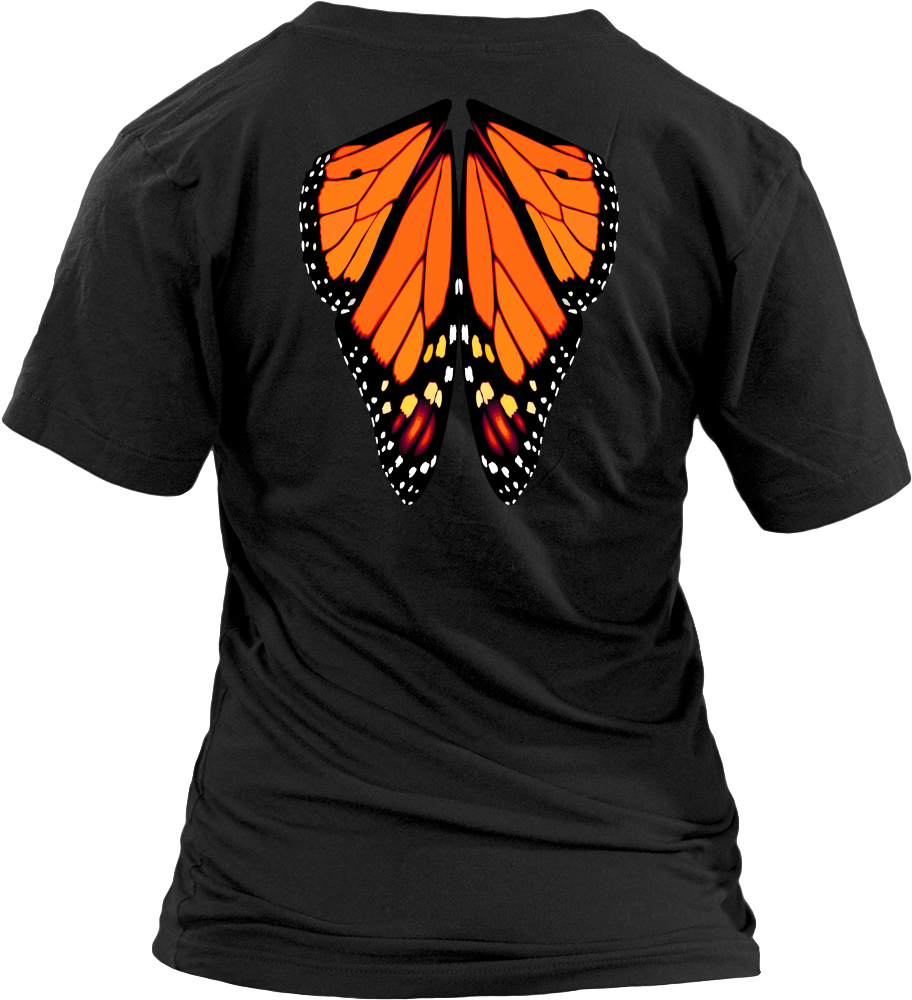 Butterfly Wings Womens V Neck T Shirt - Lantz Carpool Skeevy Shurtz (ladies) - District Womens (1000x1000), Png Download
