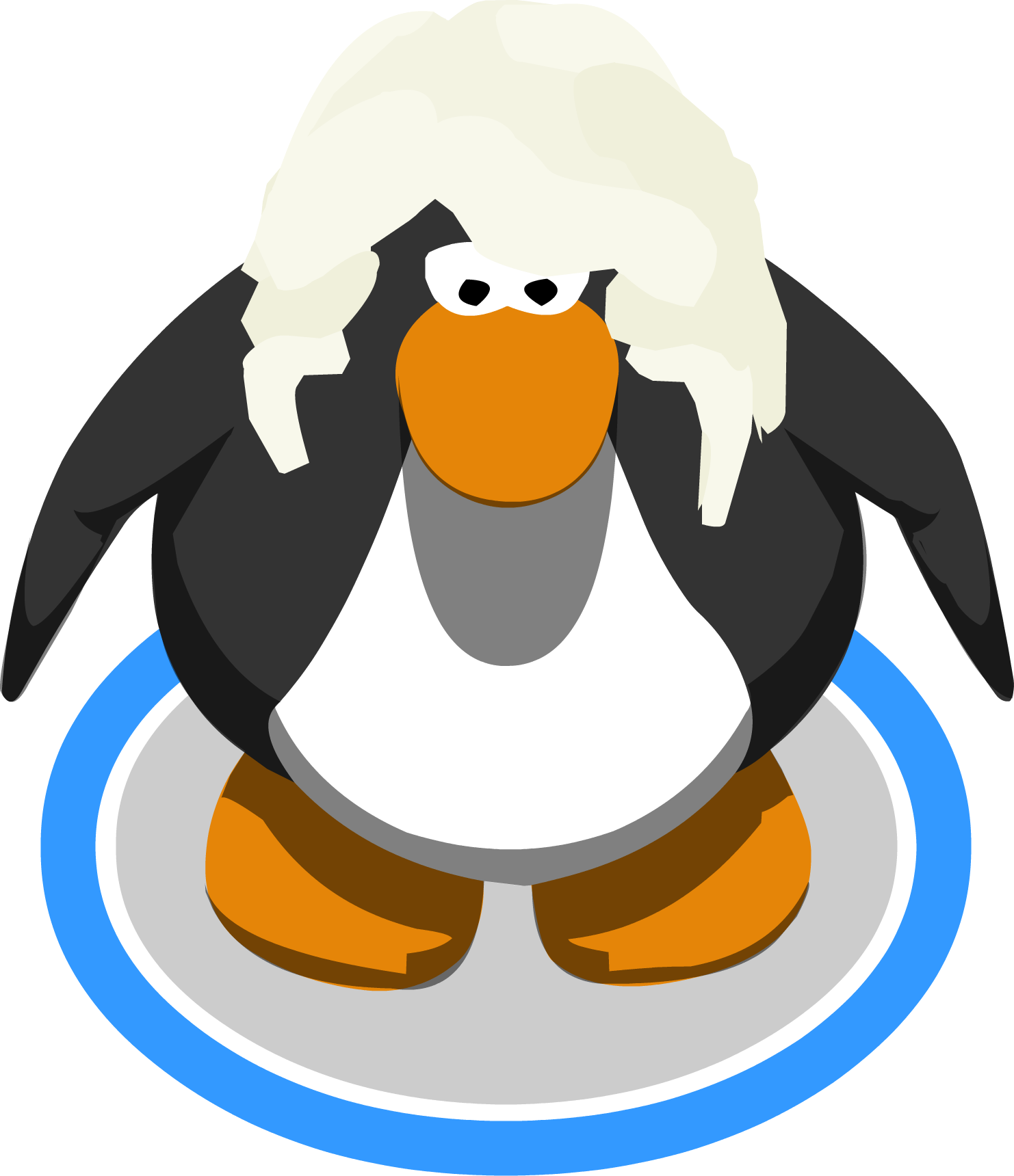 The Whipped Cream In Game - Club Penguin Blue Penguin (1482x1720), Png Download