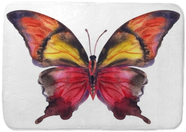 Maroon-yellow Butterfly, Watercolor Painting - Watercolor Painting (400x400), Png Download