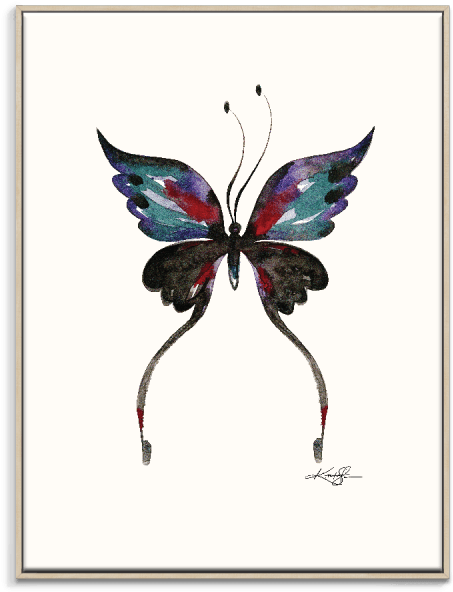 147kms Fft Watercolor Butterfly 13 1 600×600 - August Grove 'butterfly 13' Watercolor Painting Print (600x600), Png Download