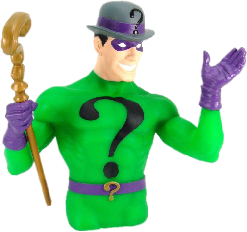 Riddler Bust Bank - Batman - Riddler Bust Bank (504x473), Png Download