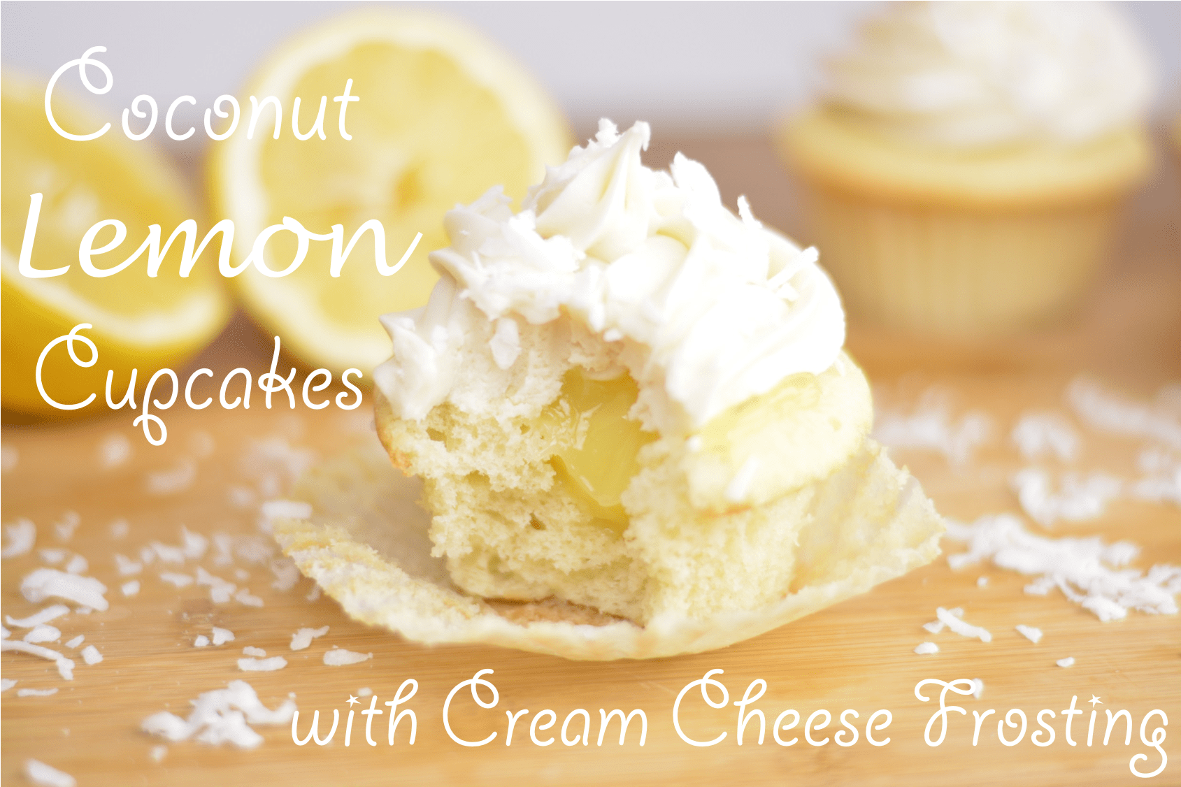 Coconut Lemon Cupcakes With Cream Cheese Frosting - Fresh Food (1851x1223), Png Download