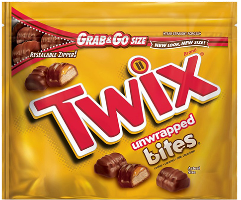 Twix Unwrapped Bites Grab & Go Size - Twix Chocolate (500x500), Png Download