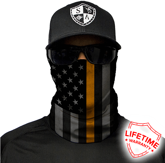 Thin Gold Line Flag Face Shield Lightweight Bandana - Mahi Skin Face Shield (548x548), Png Download