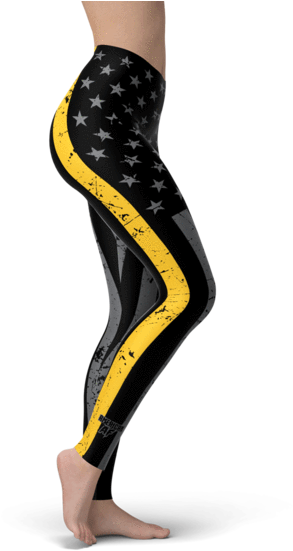 Thin Gold Line Leggings - Leggings (600x600), Png Download