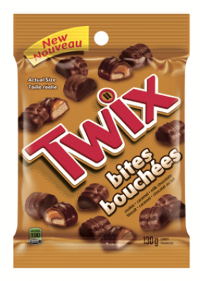Mars Twix 130g - Twix Bites Stand Up Caramel & Milk Chocolate Candy (400x400), Png Download