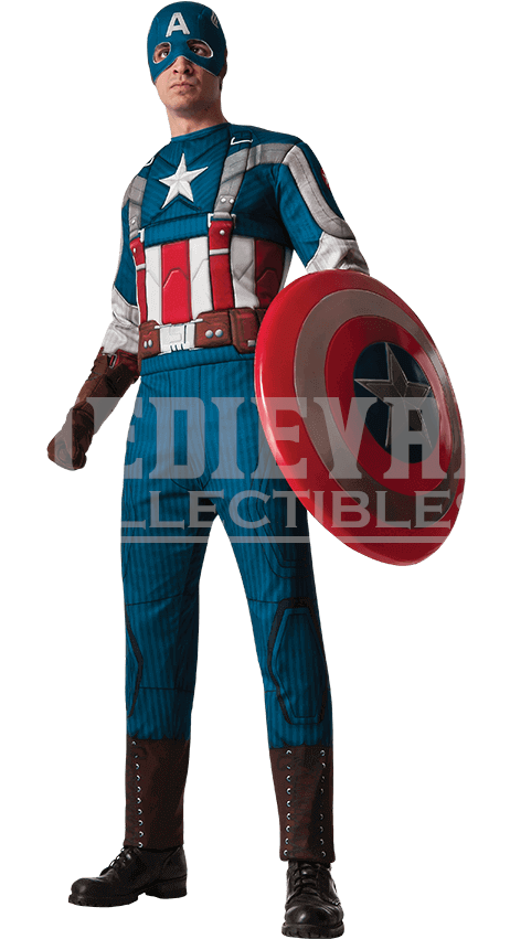 Adult Deluxe Retro Captain America Costume - Captain America The Winter Soldier Captain America (850x850), Png Download